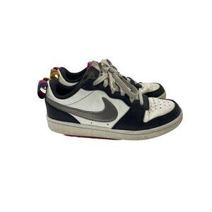 Nike Court Borough Low 2 SE Summit Youths White/Black Shoes DJ0040-100 Size 4Y